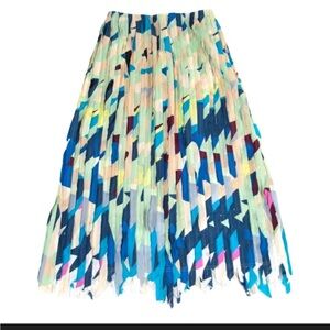 Issey Miyake Multicolor Pleated Mid-Length Skirt